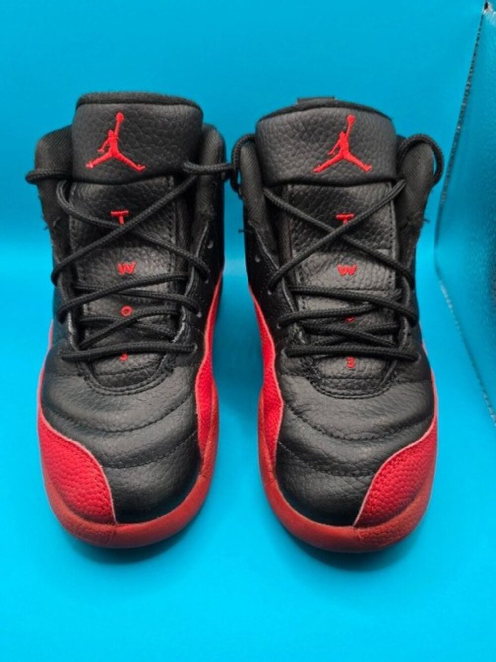 Air Jordan 12 Retro Flu Game GS Black Red Youth Sneakers
